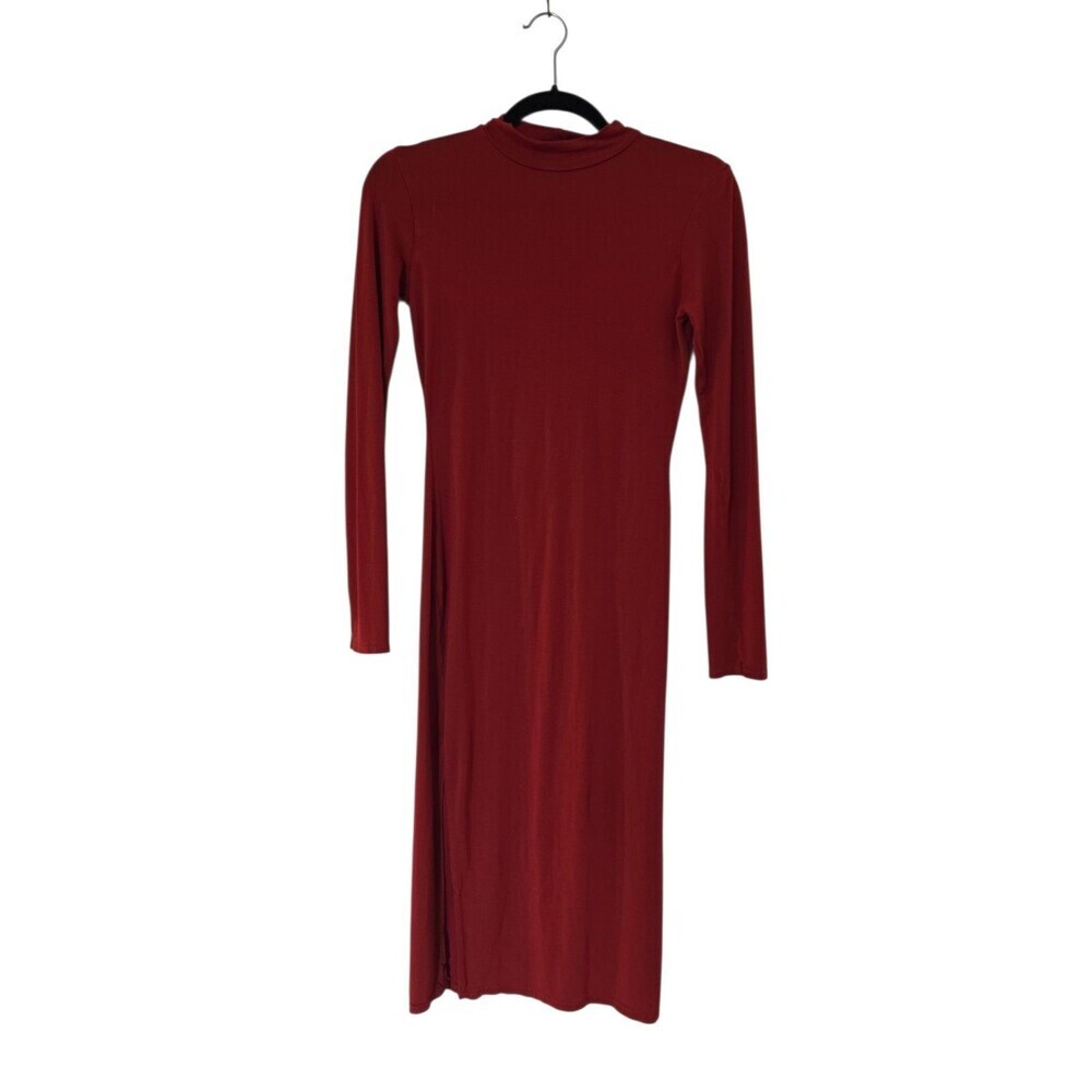 Nasty Gal Knit Dress Long Sleeve Burnt Orange Size Small